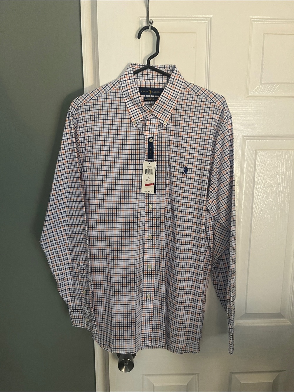 Polo by Ralph Lauren Blue & Orange Plaid Button-Down Shirt NWT